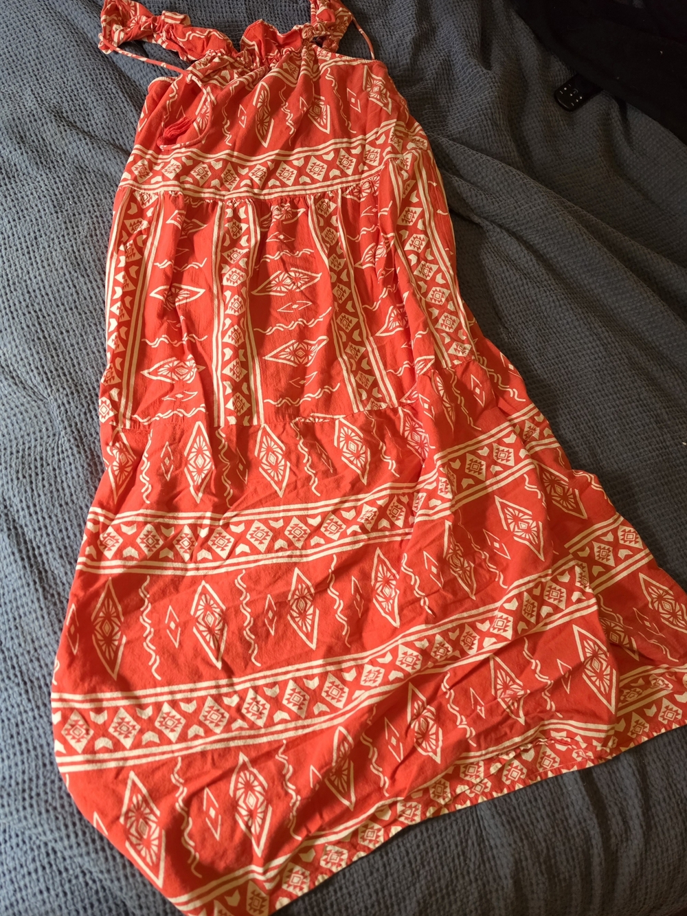 Vero Moda Pink and Cream Patterned Maxi Dress